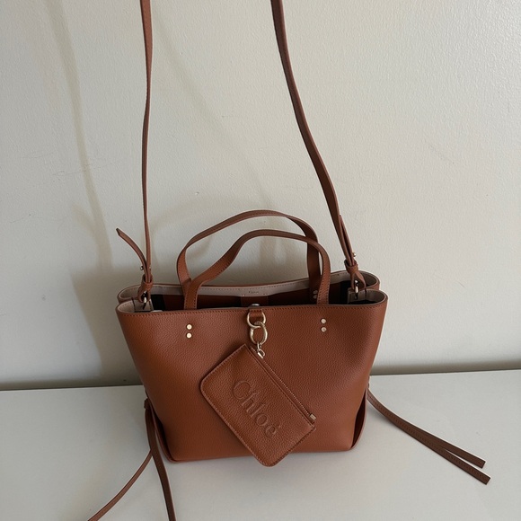Chloe Caramel Leather Tote Bag - Picture 7 of 13